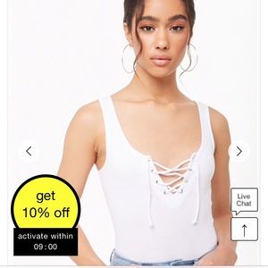 Lace up ribbed bodysuit